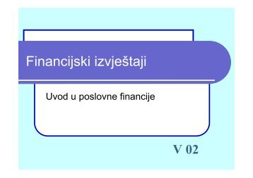 Financijski izvještaji - EFZG