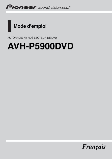 Pioneer AVH-P5900DVD - User manual - fran&ccedil;ais