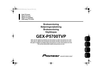 Pioneer GEX-P5700TVP - User manual - danois, finnois, norvÃ©gien, suÃ©dois