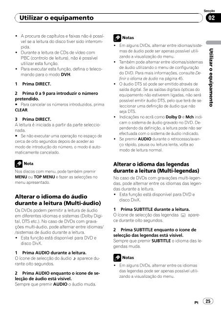 Pioneer DVH-P4100UB - User manual - portugais