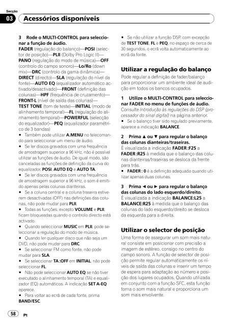 Pioneer DVH-P4100UB - User manual - portugais