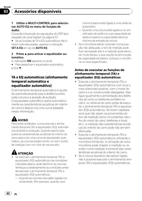 Pioneer DVH-P4100UB - User manual - portugais