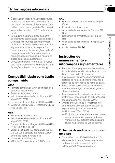 Pioneer DVH-P4100UB - User manual - portugais