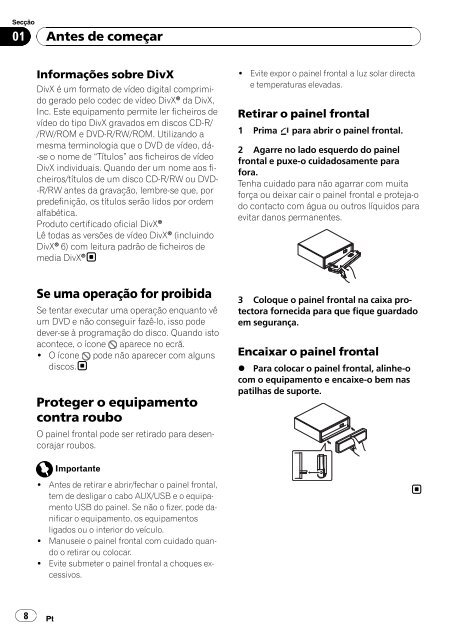 Pioneer DVH-P4100UB - User manual - portugais