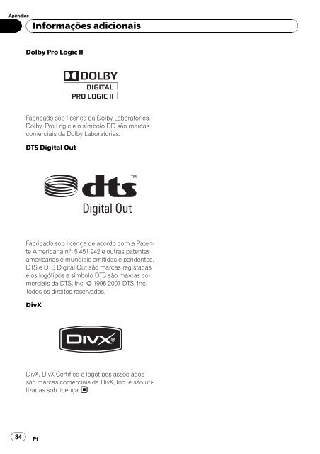 Pioneer DVH-P4100UB - User manual - portugais