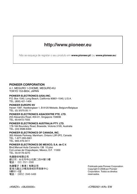 Pioneer DVH-P4100UB - User manual - portugais