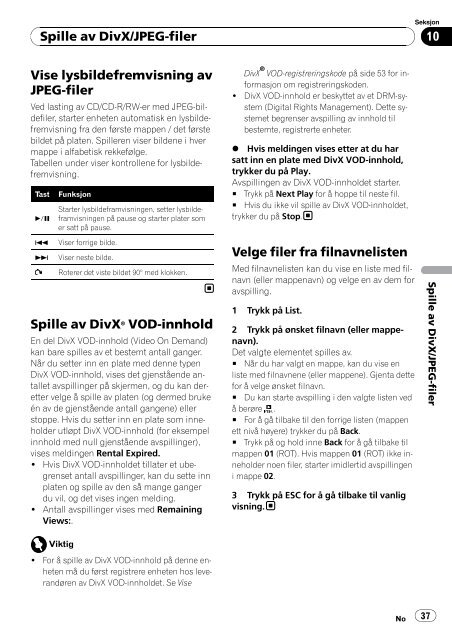 Pioneer AVH-P3100DVD - User manual - norv&eacute;gien