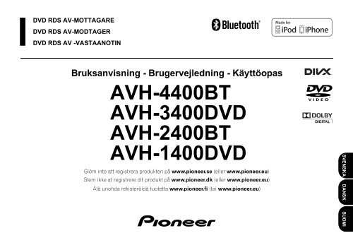 Pioneer AVH-2400BT - User manual - danois, finnois, su&amp;eacute;dois