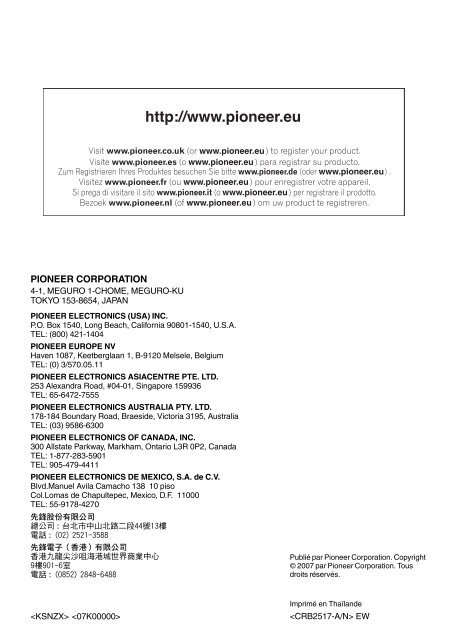 Pioneer AVH-P4000DVD - User manual - fran&ccedil;ais, italien