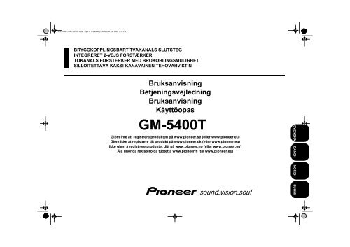 Pioneer GM-5400T - User manual - danois, finnois, norv&eacute;gien, su&eacute;dois