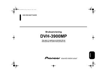 Pioneer DVH-3900MP - User manual - norvÃ©gien