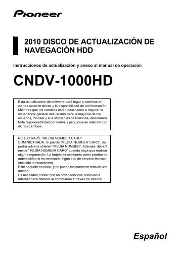 Pioneer CNDV-1000HD - Installation manual - espagnol