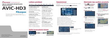 Pioneer AVIC-HD3 - Quickstart manual - finnois