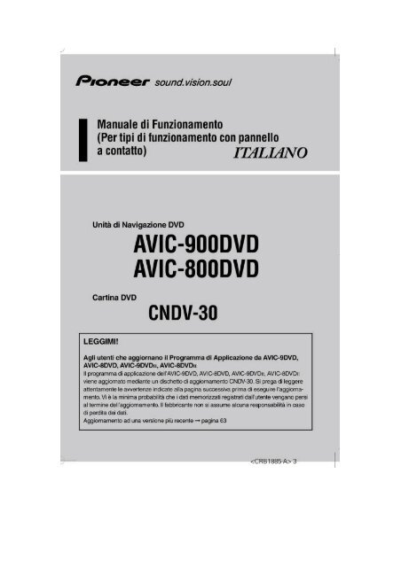 Pioneer AVIC600T - User manual - italien