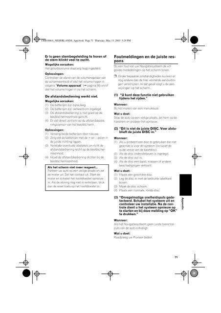 Pioneer AVIC600T - User manual - n&eacute;erlandais