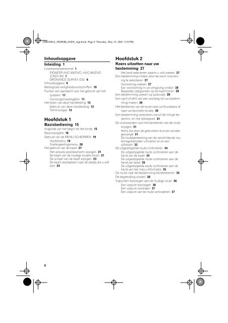 Pioneer AVIC600T - User manual - n&eacute;erlandais