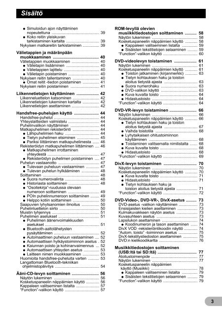 Pioneer AVIC-F910BT - User manual - finnois