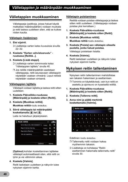 Pioneer AVIC-F910BT - User manual - finnois