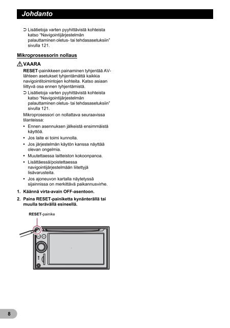 Pioneer AVIC-F910BT - User manual - finnois