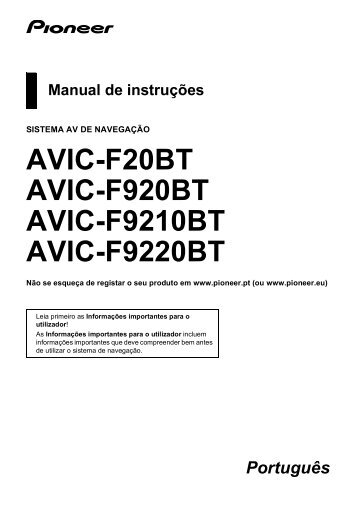 Pioneer AVIC-F9210BT - User manual - portugais