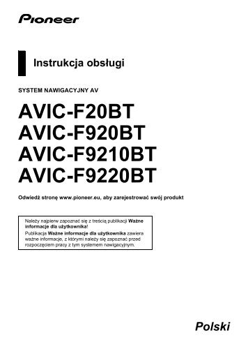 Pioneer AVIC-F9210BT - User manual - polonais