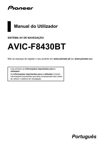 Pioneer AVIC-F8430BT - User manual - portugais