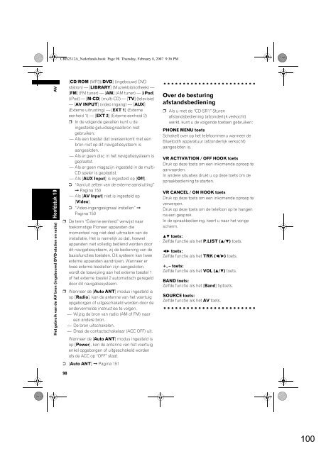 Pioneer AVIC-HD3 (RU) - Software manual - n&eacute;erlandais