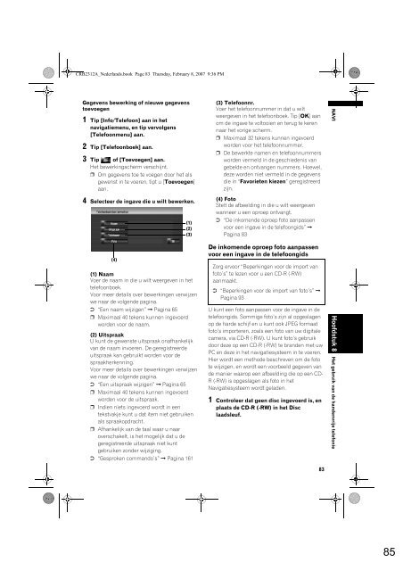 Pioneer AVIC-HD3 (RU) - Software manual - n&eacute;erlandais