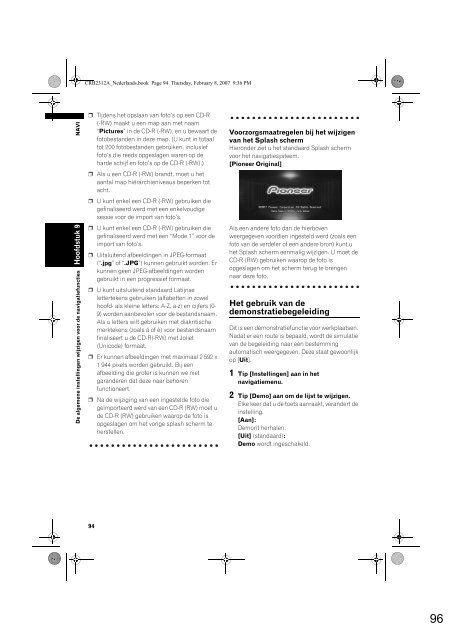 Pioneer AVIC-HD3 (RU) - Software manual - n&eacute;erlandais