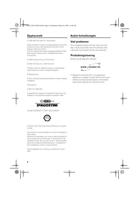 Pioneer CNDV-60M - User manual - norv&eacute;gien