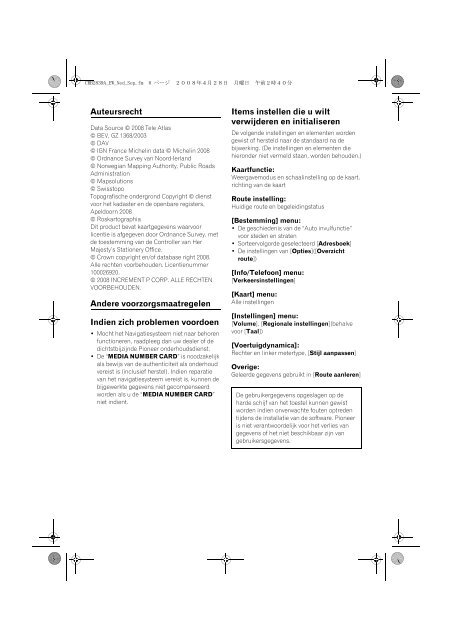 Pioneer CNDV-800HD - User manual - n&eacute;erlandais