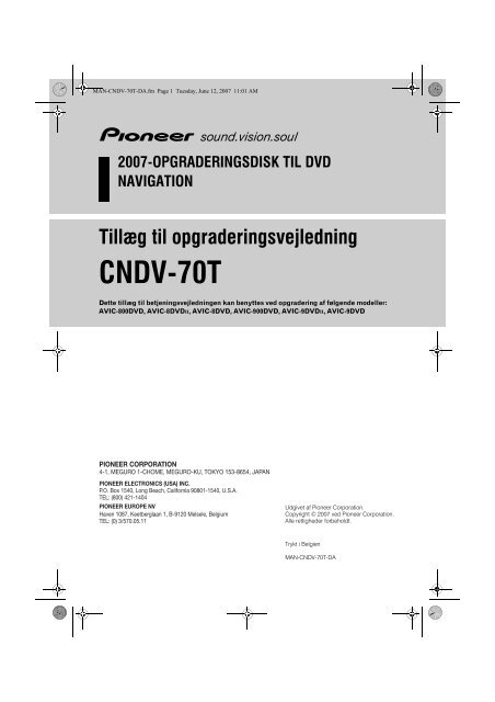 Pioneer CNDV-70T - User manual - danois