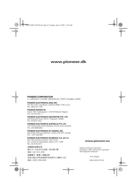 Pioneer CNDV-70T - User manual - danois