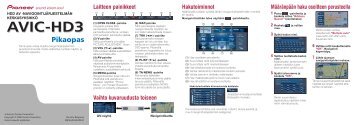 Pioneer AVIC-HD3BT - Quickstart manual - finnois