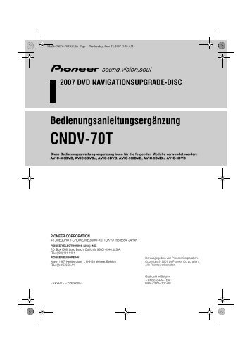 Pioneer CNDV-70T - User manual - allemand
