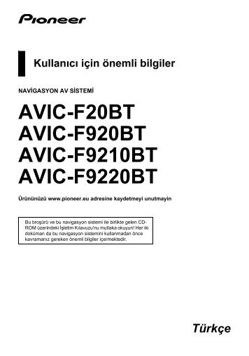 Pioneer AVIC-F920BT - Addendum - turc