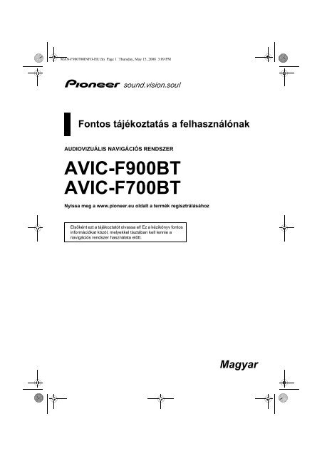 Pioneer AVIC-F900BT - User manual - hongrois