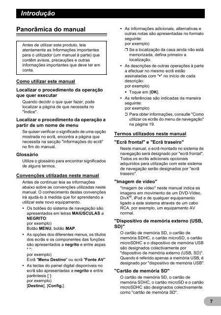 Pioneer AVIC-F920BT - User manual - portugais