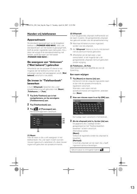 Pioneer CNDV-700HD - User manual - n&eacute;erlandais