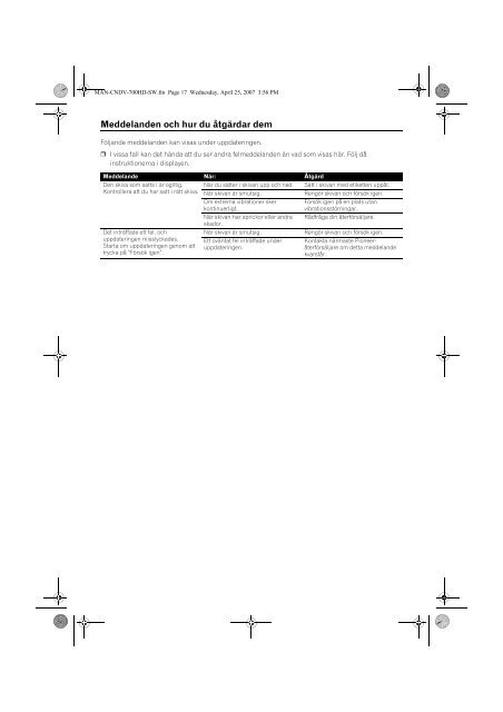 Pioneer CNDV-700HD - User manual - su&eacute;dois