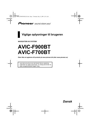 Pioneer AVIC-F900BT - User manual - danois