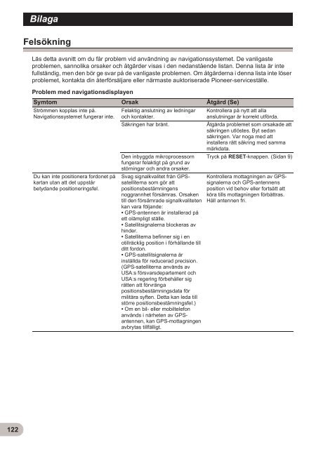 Pioneer AVIC-F900BT - User manual - su&eacute;dois