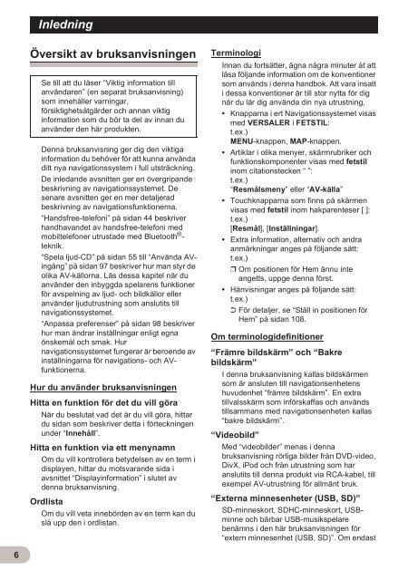 Pioneer AVIC-F900BT - User manual - su&eacute;dois