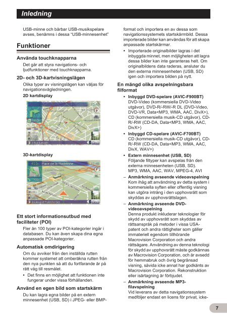 Pioneer AVIC-F900BT - User manual - su&eacute;dois