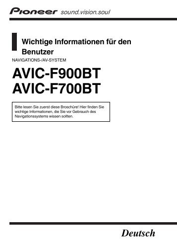 Pioneer AVIC-F900BT - User manual - allemand