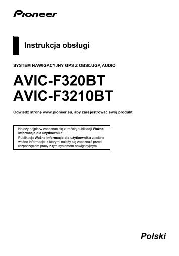 Pioneer AVIC-F3210BT - User manual - polonais