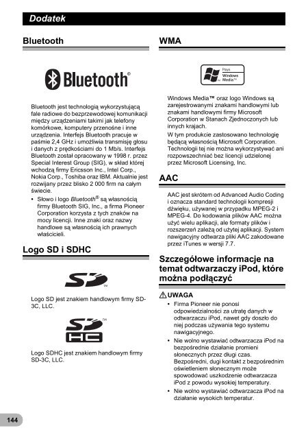 Pioneer AVIC-F3210BT - User manual - polonais