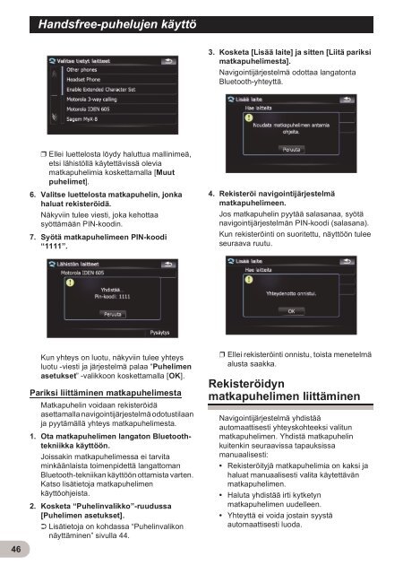 Pioneer AVIC-F500BT - User manual - finnois