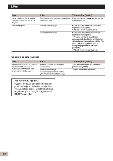 Pioneer AVIC-F500BT - User manual - finnois