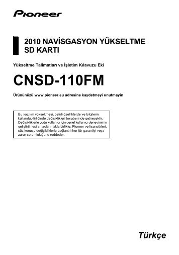 Pioneer CNSD-110FM - Installation manual - turc